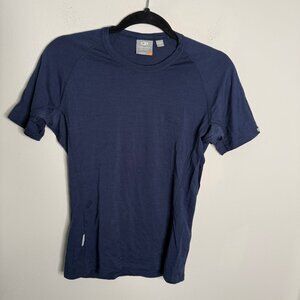 Icebreaker Men's Small Merino 200 Blue Bodyfit Short Sleeve Slim Fit T Shirt Gym